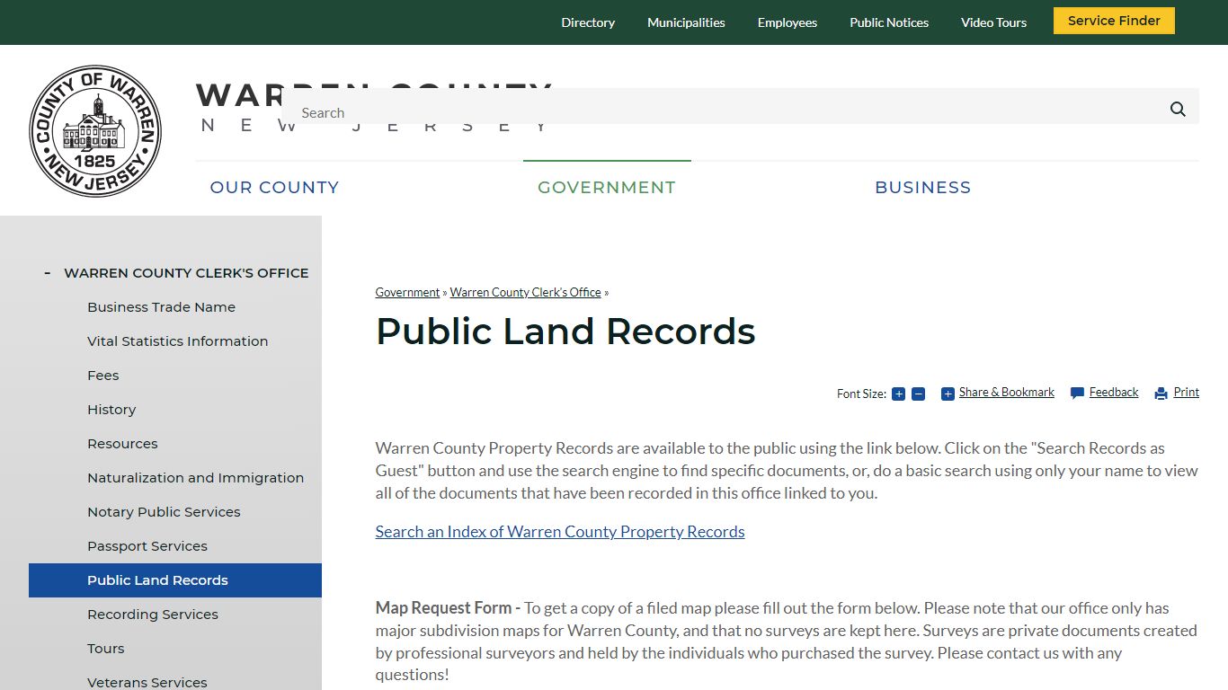 Public Land Records | Warren County, NJ