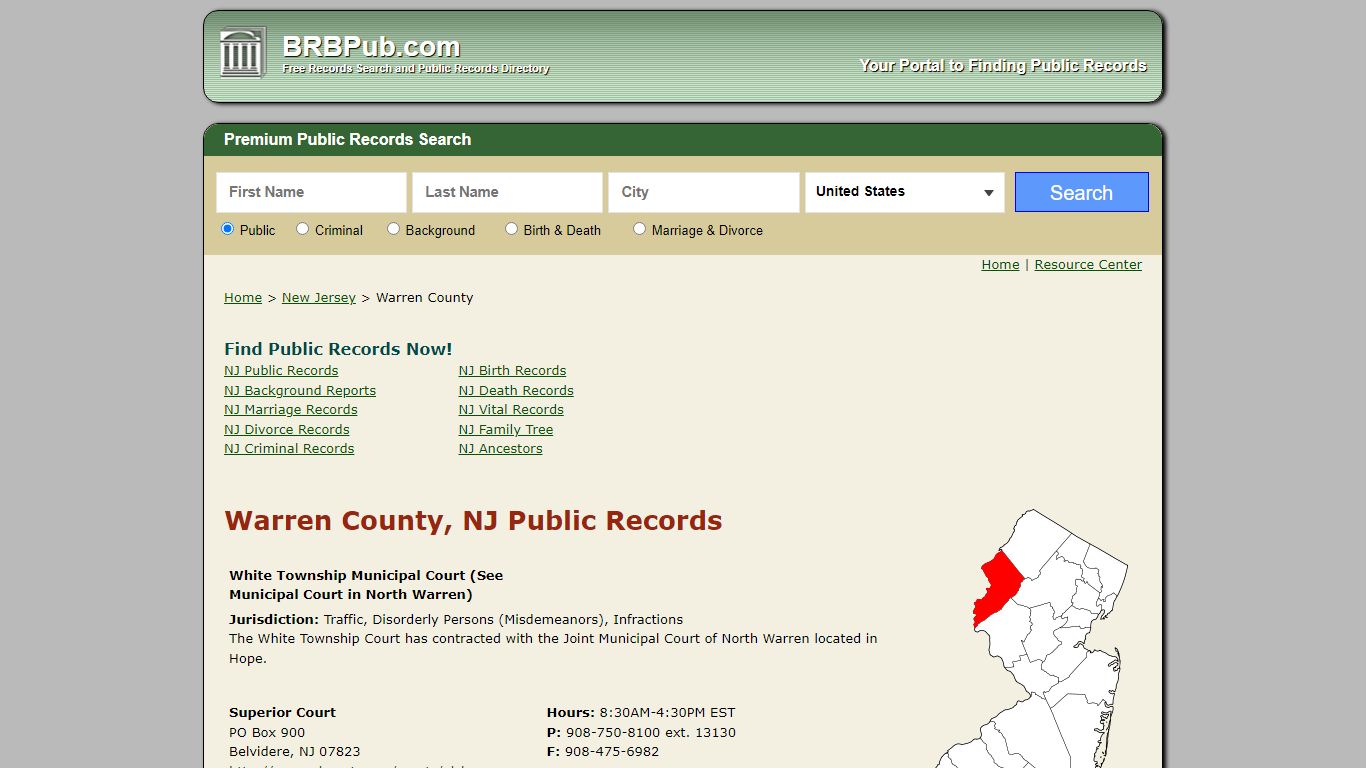 Warren County Public Records | Search New Jersey ...